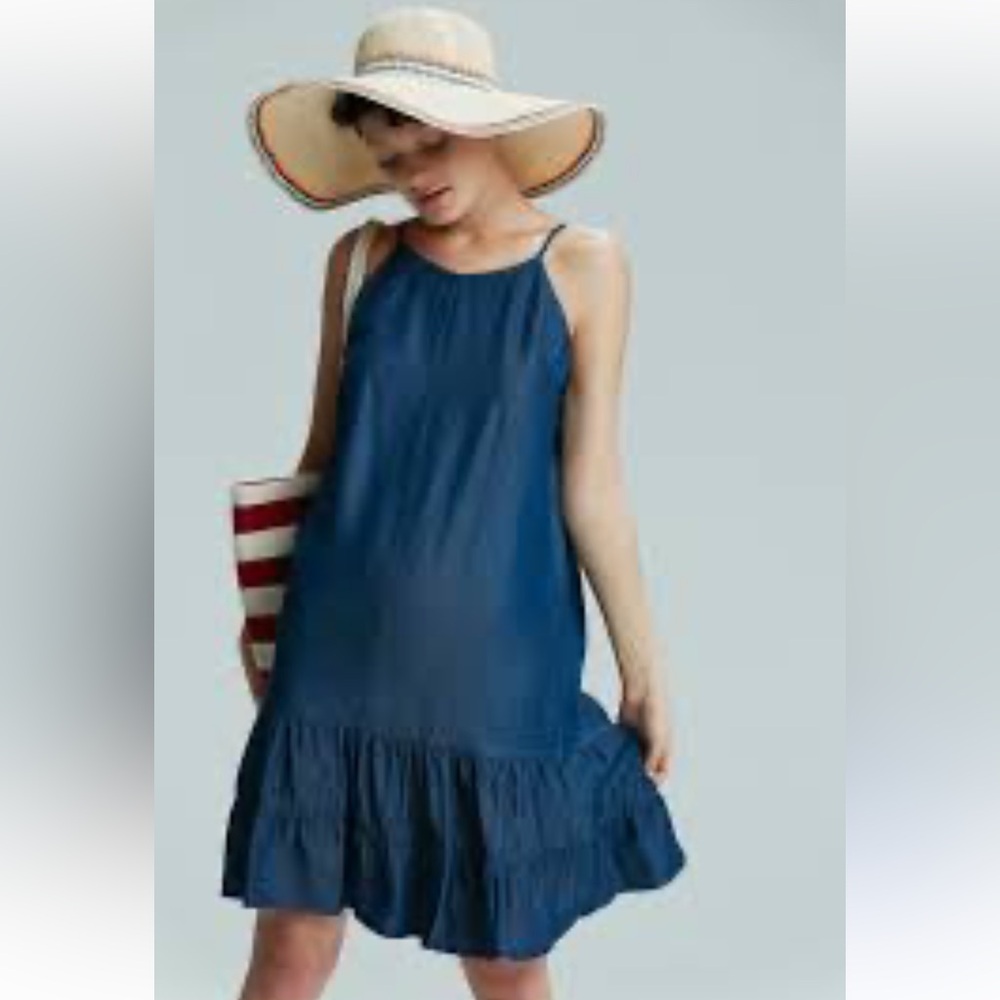 2 /$30 Hyfve Hyfve Hyfve denim linen dress mini size Large coastal